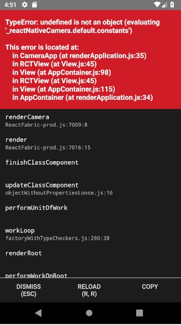 react native error typeerror get constants.